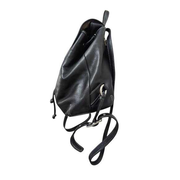 Vintage Coach Leather Drawstring Backpack Black Full Grain Leather - Picture 5 of 15